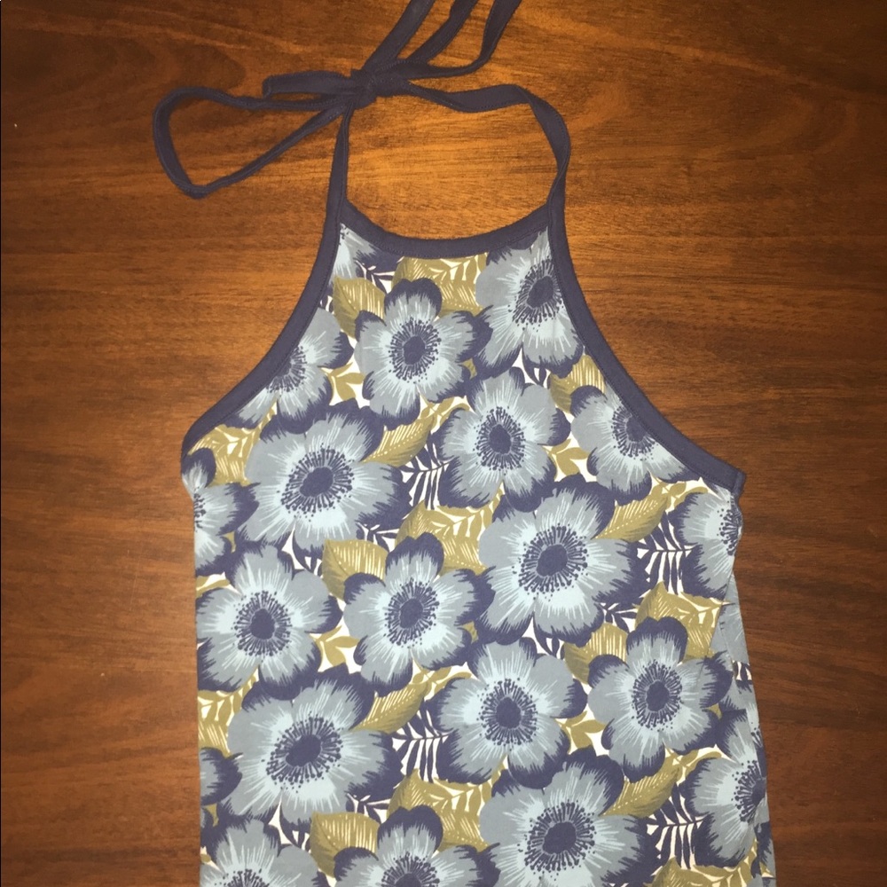 Hawaiian tank top tied around neck no sleeves